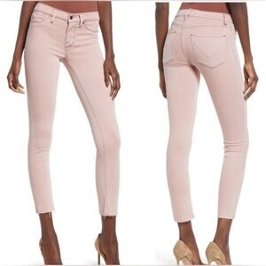 HUDSON Jeans Tally Lucerne Mid-Rise Deep Cuff Skinny Jeans in Pink Sz 26